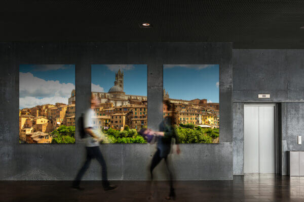 Drei Bilderrahmen mit der Kathedrale von Siena als Collage.