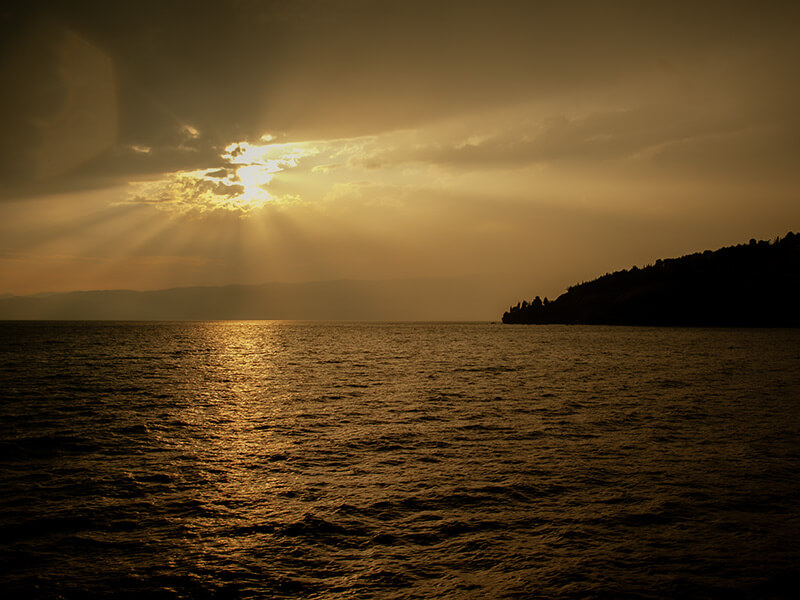 Sonnenuntergang über den Ohridsee