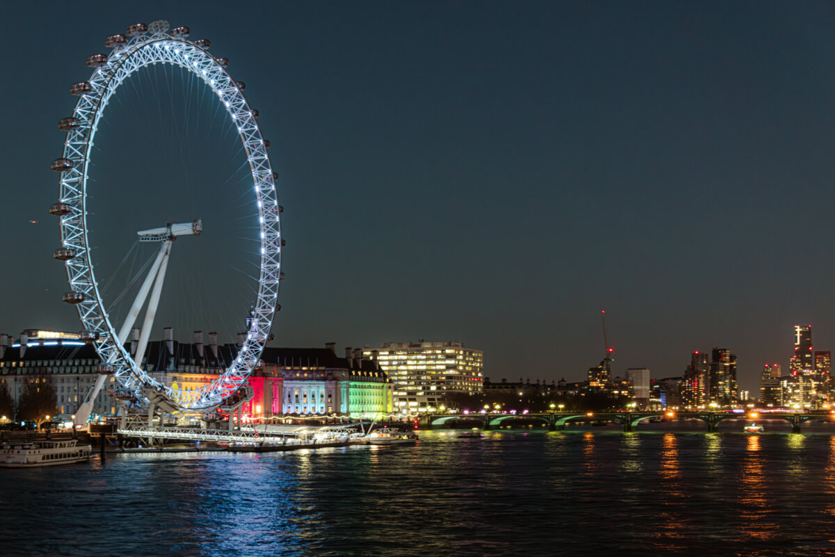 London Eye bei Nacht 